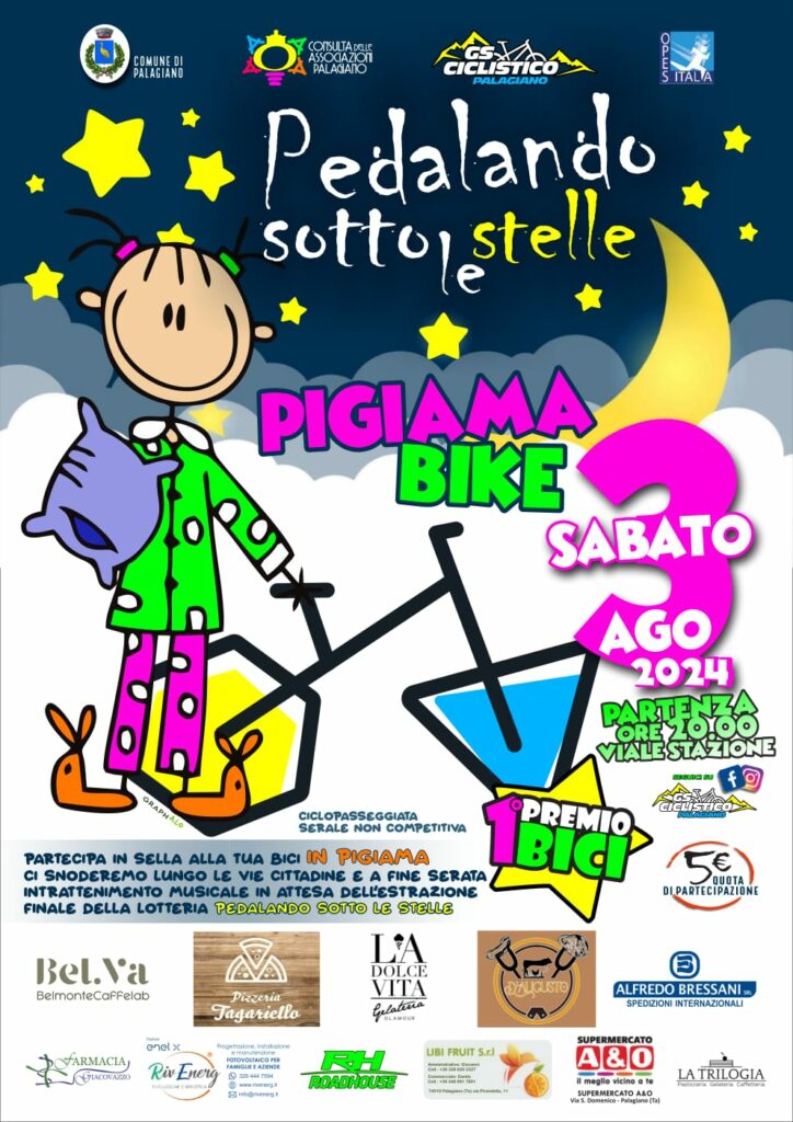 Palagiano, pedalando sotto le stelle in pigiama. Tutto sull'evento dello scorso 3 agosto