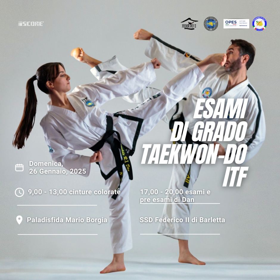 Esame di grado di Taekwondo a Barletta