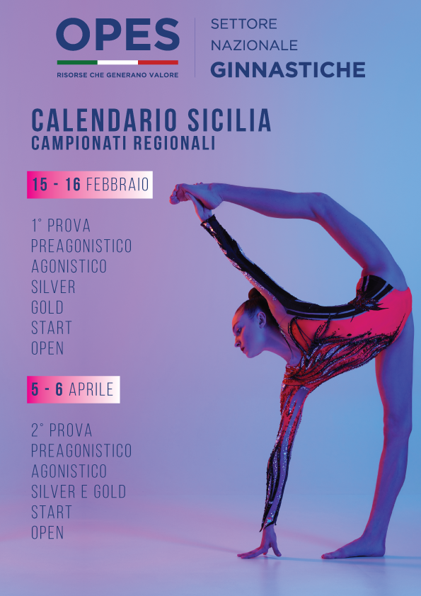 Locandina calendario ginnastiche sicilia