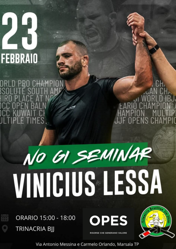 seminario di brazilian jiu jitsu a Marsala con Vinicius Lessa